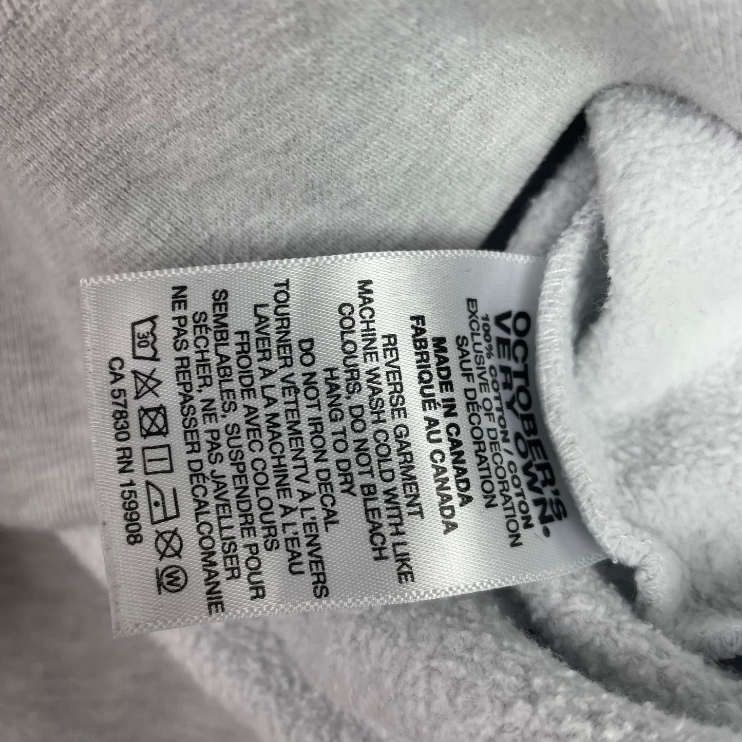 OVO October's Very Own Heather Grey Blue Script Logo Hoodie