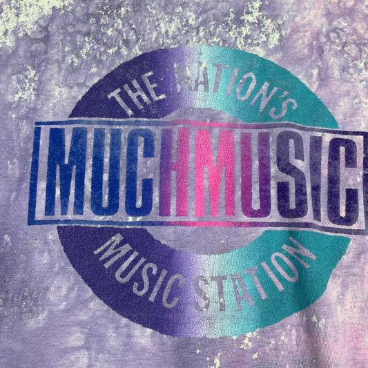 Vintage Much Music Purple Acid Wash Tyle Dye Shirt (L)