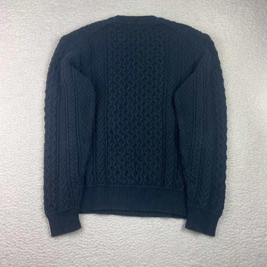 Uniqlo Aran Cableknit Fisherman Dark Black Sweater