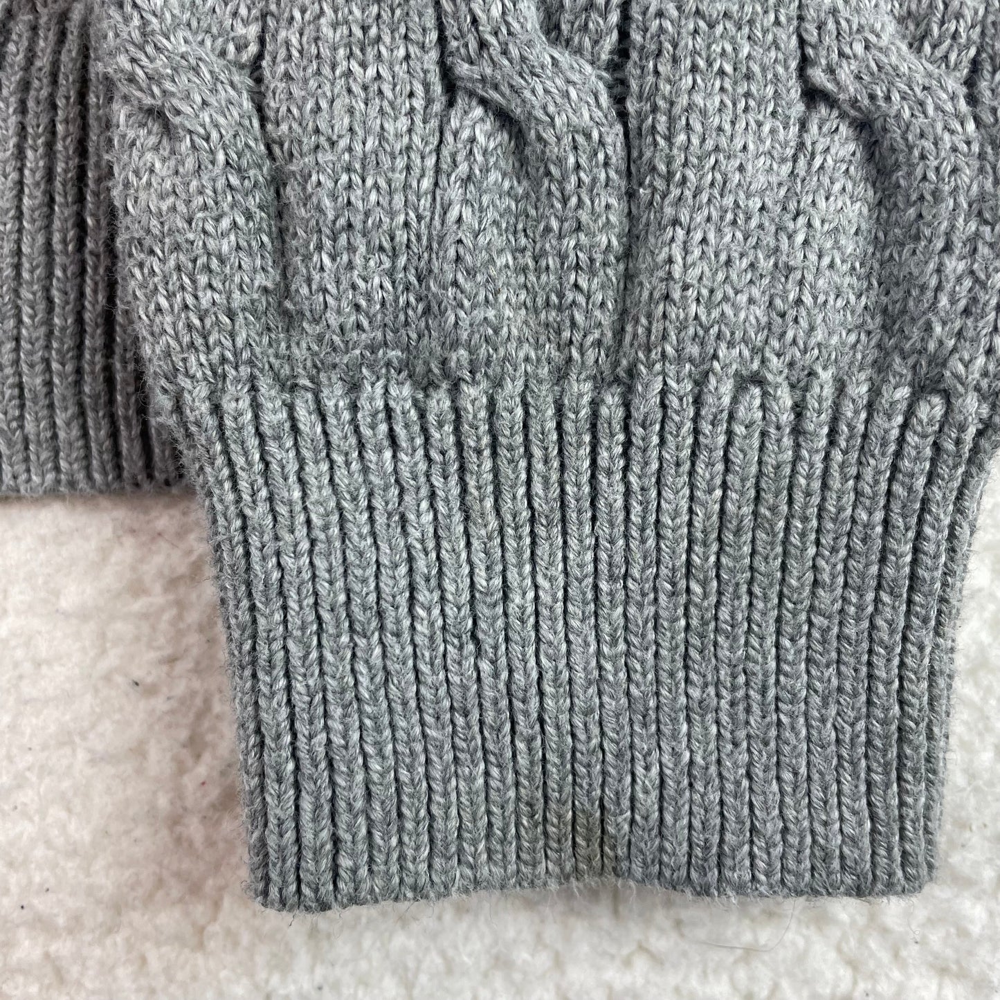 Polo Ralph Lauren Cable Knit 1/4 Zip Up Gray Sweater