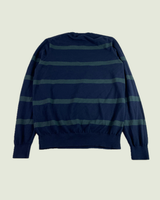 Brax Rick Pullover Navy Green Crew Neck Sweater