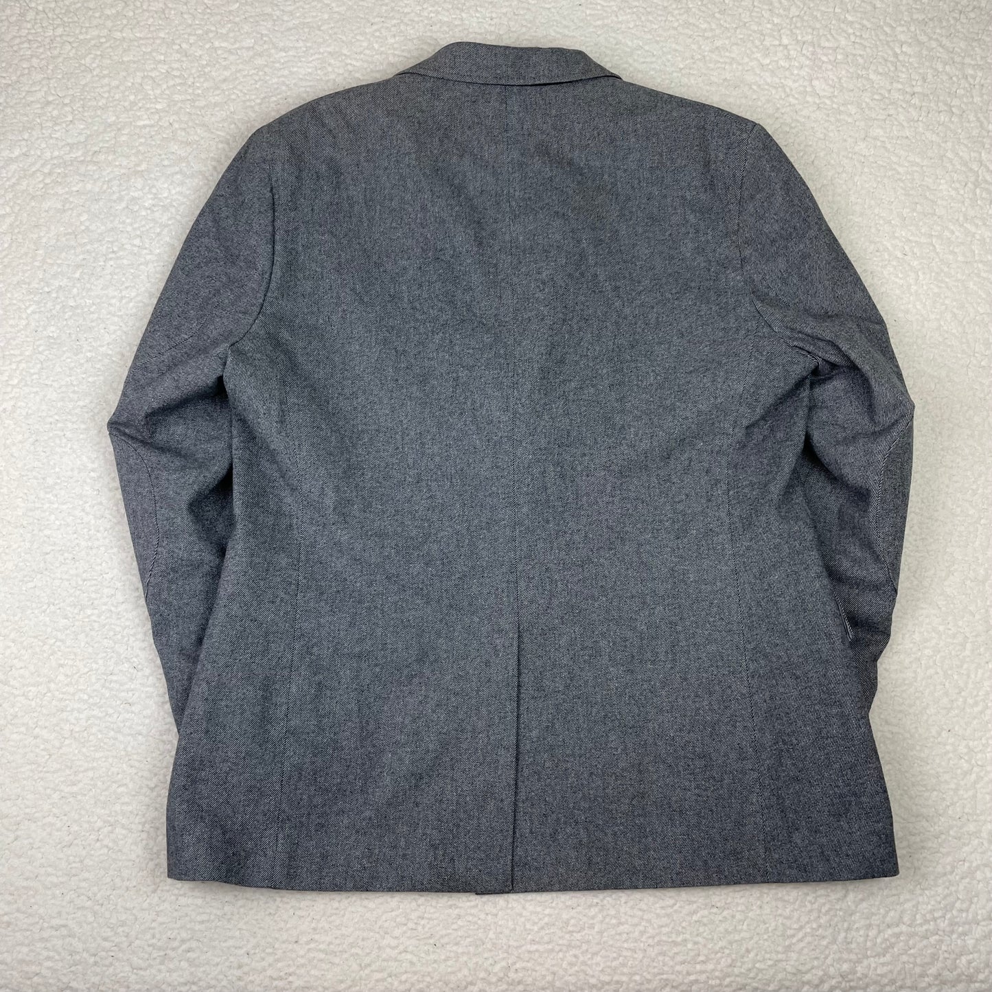 Banana Republic Elbow Patch Twill Gray Wool Blazer