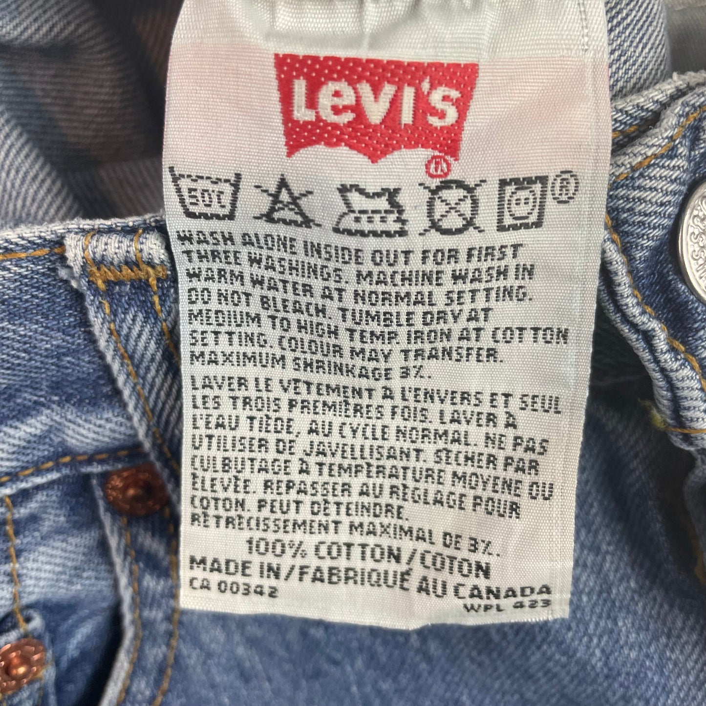 Vintage Levis 501 XX Button Fly Light Wash Jeans