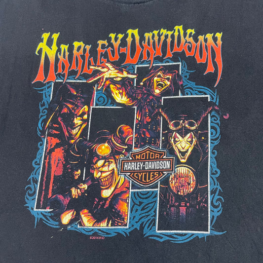 Harley Davidson Black Clown Jester Graphic T-Shirt XL