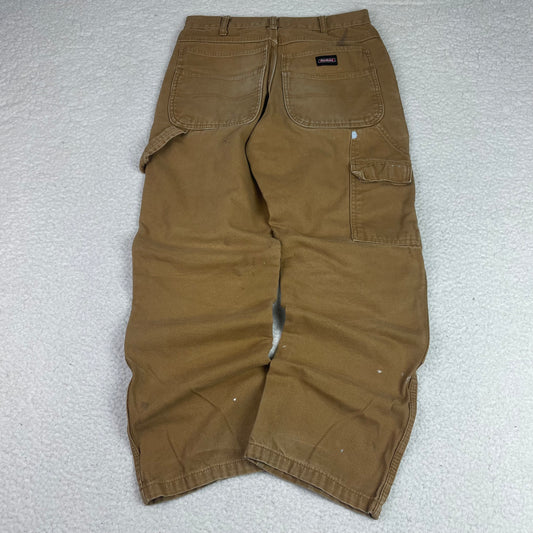 Dickies Tan Double Knee Carpenter Pants 30x30 Paint Splatter Distressed