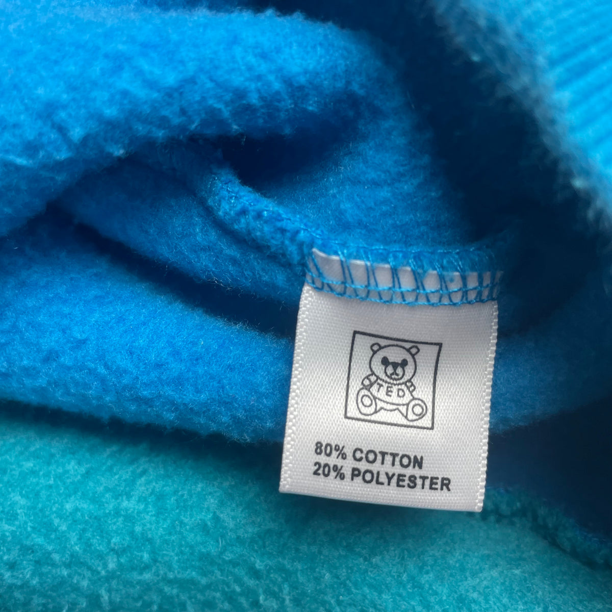 Teddy Fresh Pink Teal Blue Colorblock Embroidered Logo Hoodie XL Streetwear