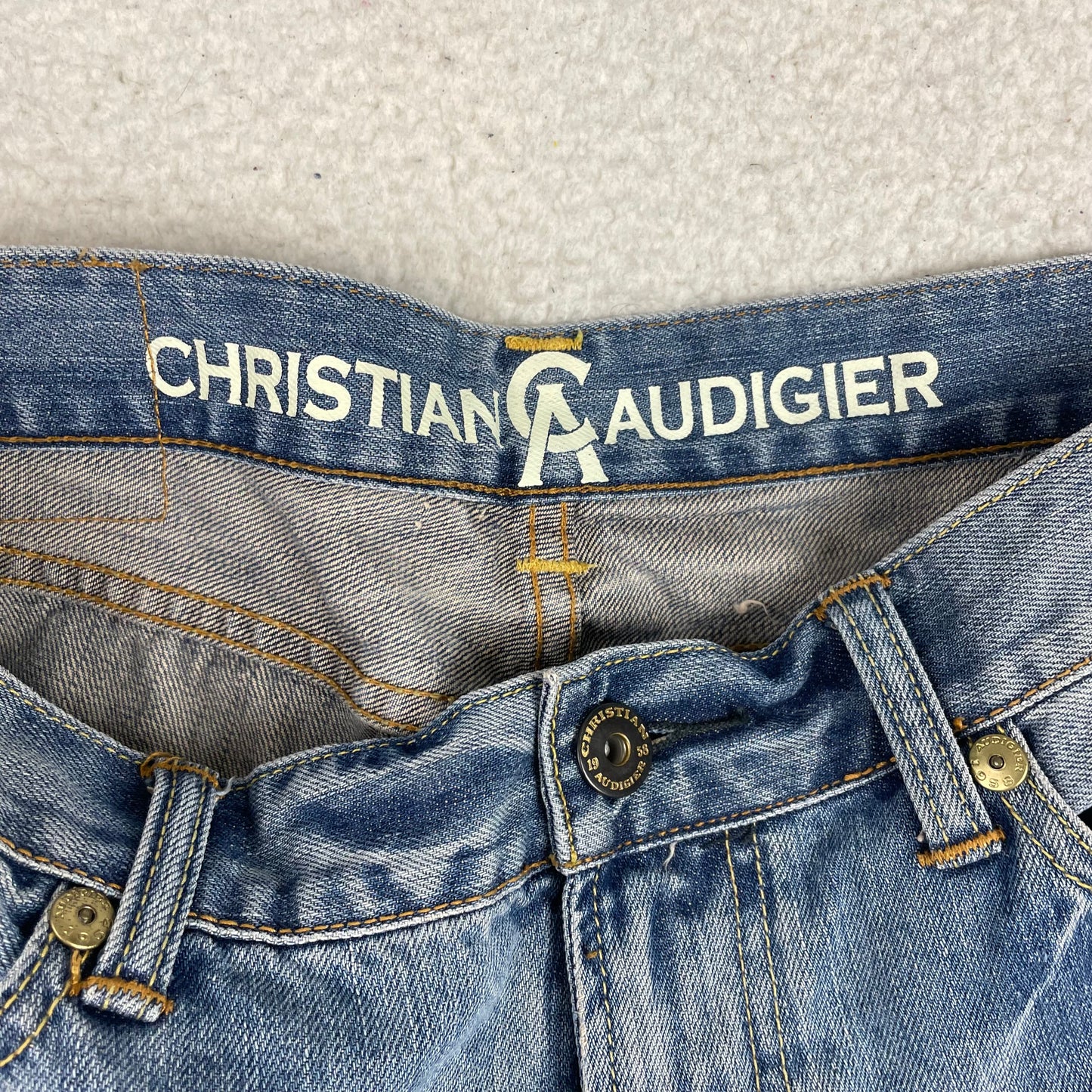 Vintage Christian Audigier Loose Fit Light Wash Jeans