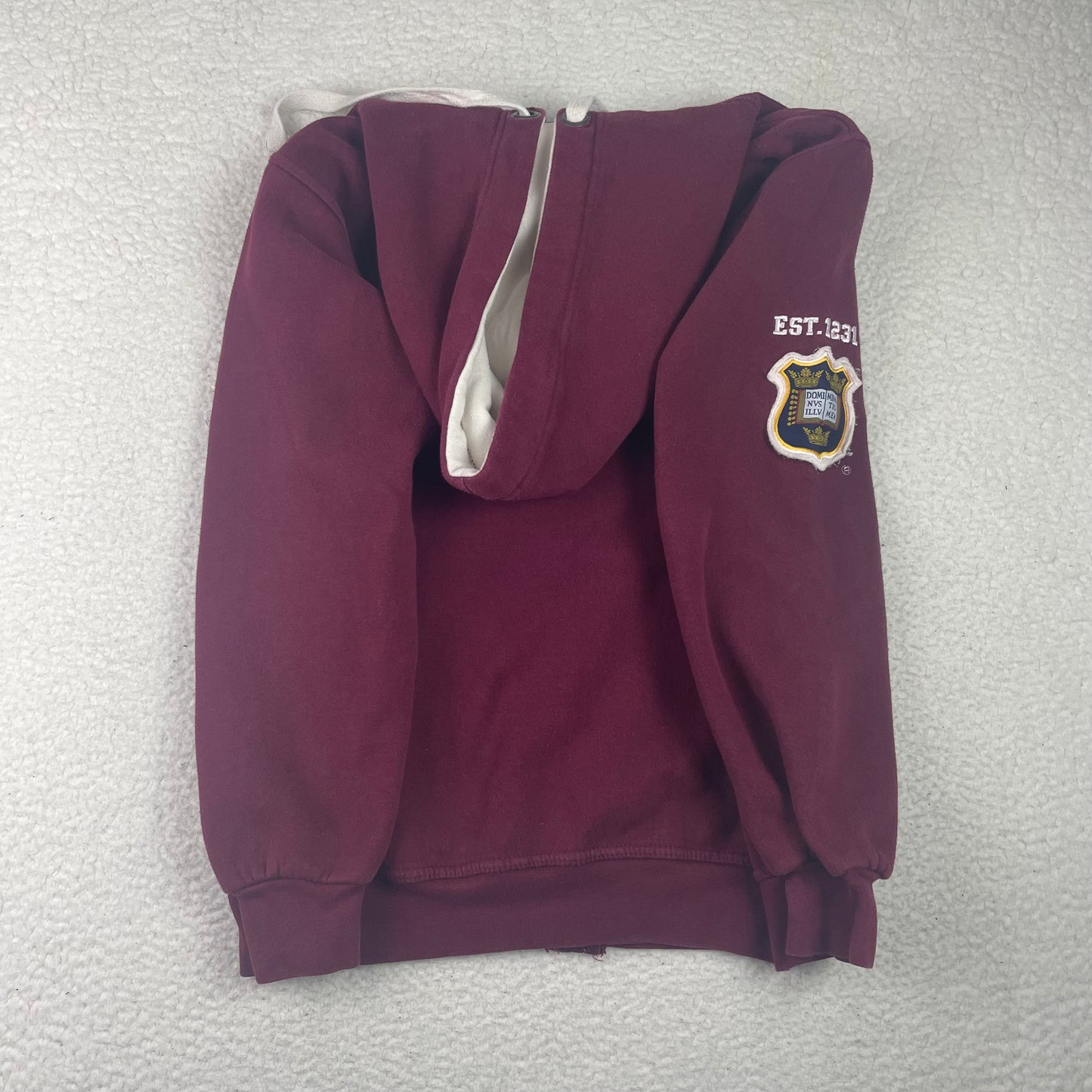Vintage Official License Oxford University Red Zip Up Hoodie