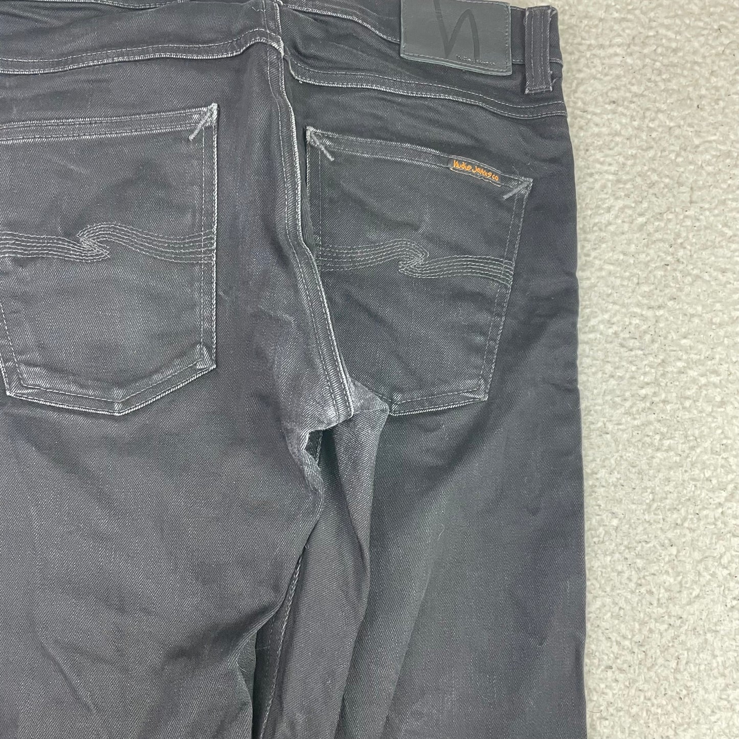 Nudie Jeans Co Black Denim Slim Straight Jeans