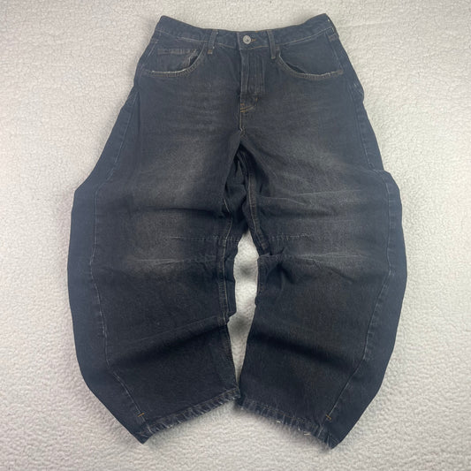 BDG Baggy Barrel Gray Drop Crotch Button Fly Denim Jeans