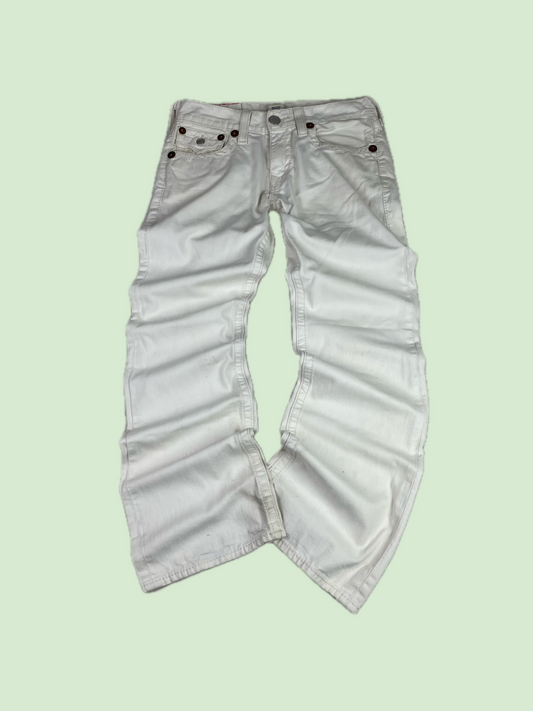 True Religion White Straight Leg Jeans Made in USA