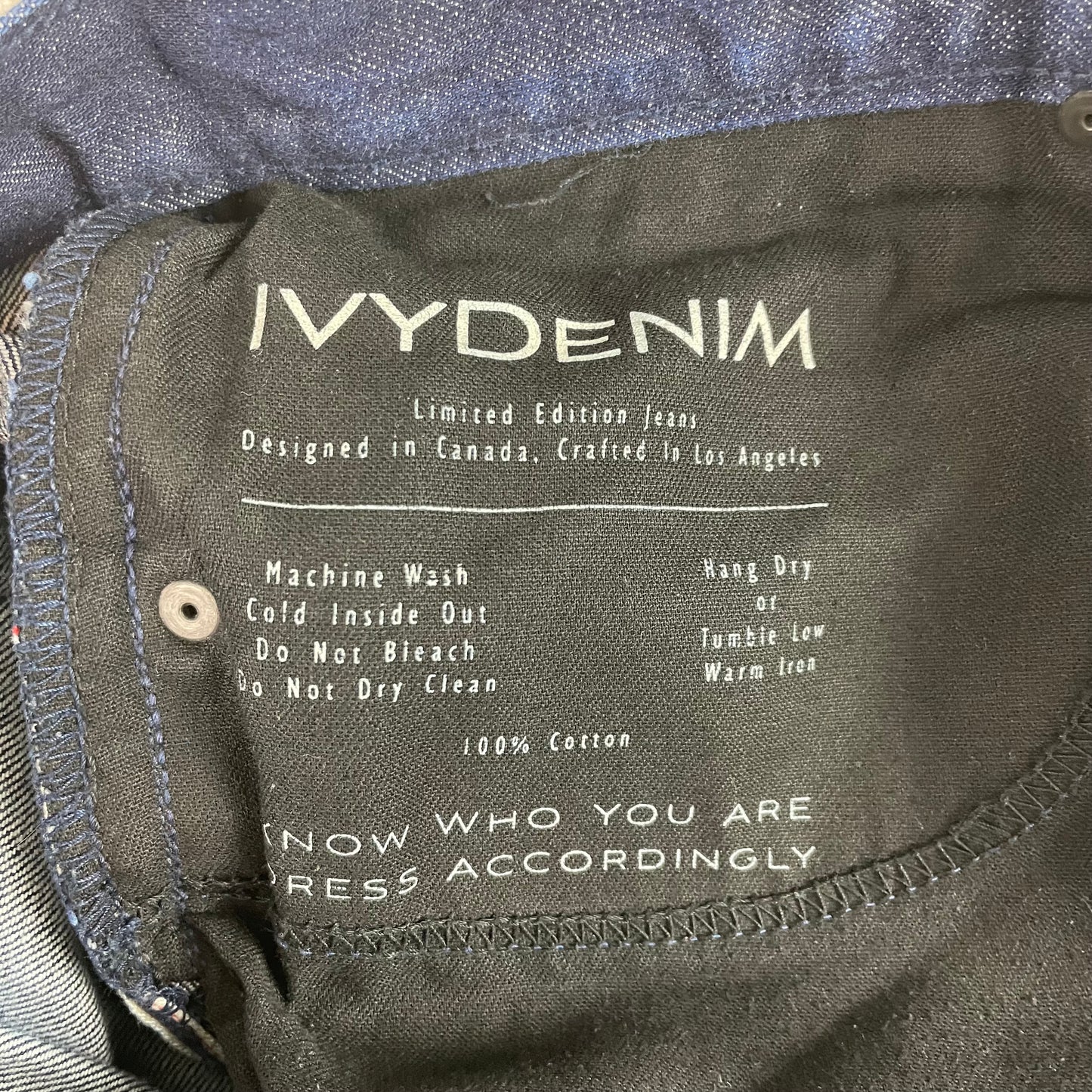 Made In USA Ivy Denim Selvedge Dark Wash Jeans