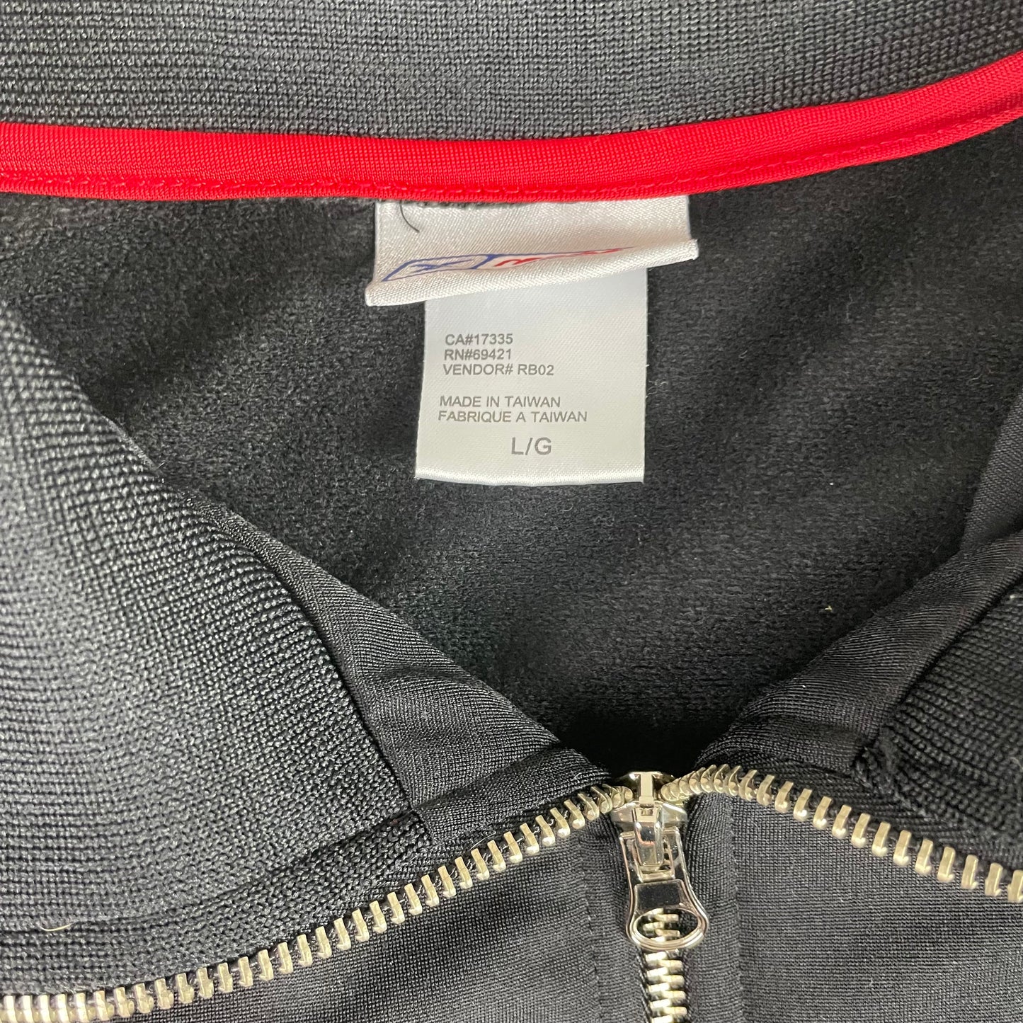 Vintage Reebok Black Zip Up Funnel Neck Track Jacket
