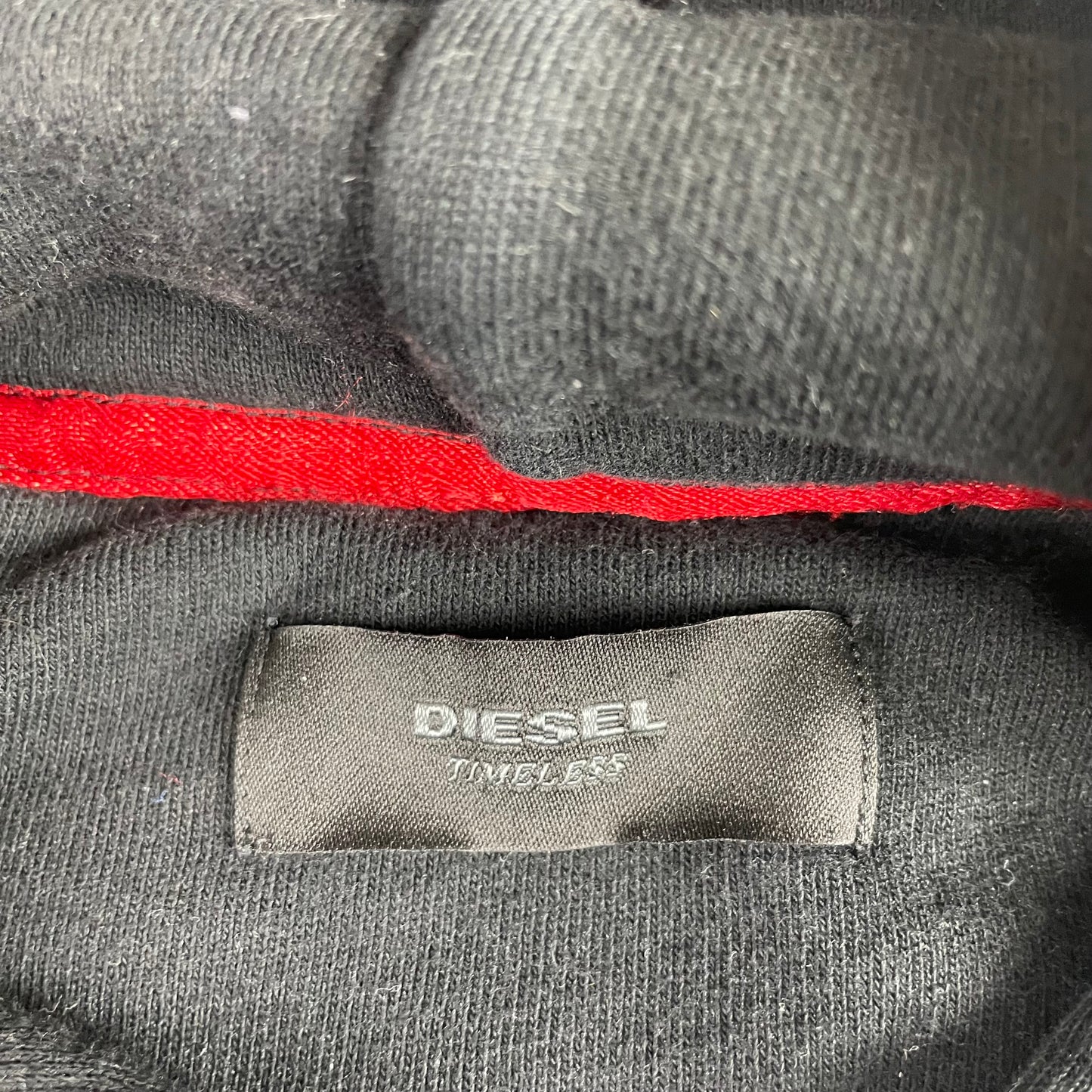 Vintage Diesel Black Chevron Block Zip Up Hoodie