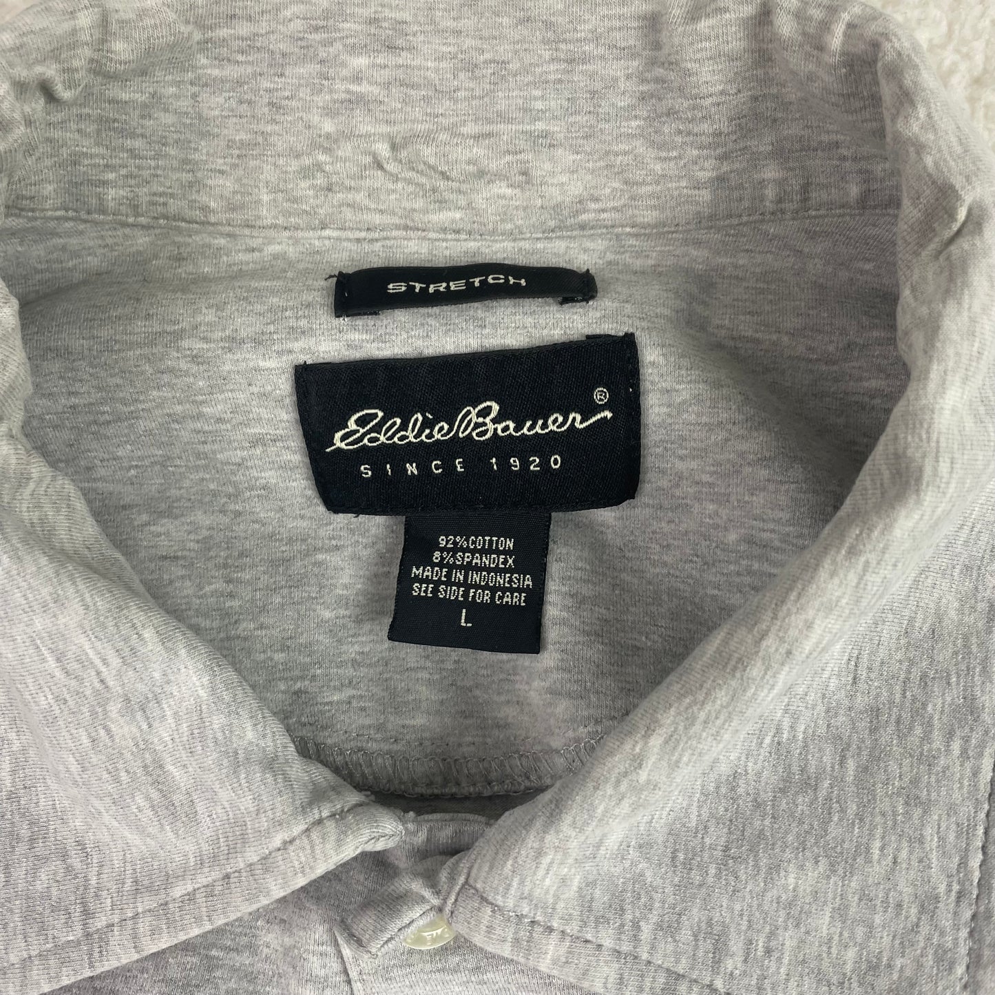 Vintage, Eddie Bauer Heather Gray Short Sleeve Button Up Shirt