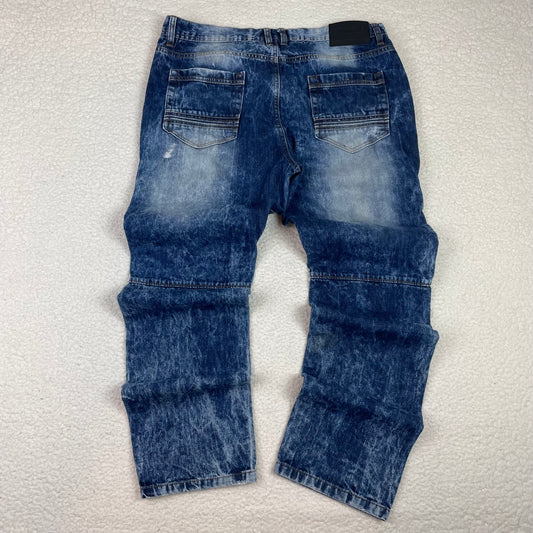 Southpole Acid Wash Moto Medium Wash Jeans
