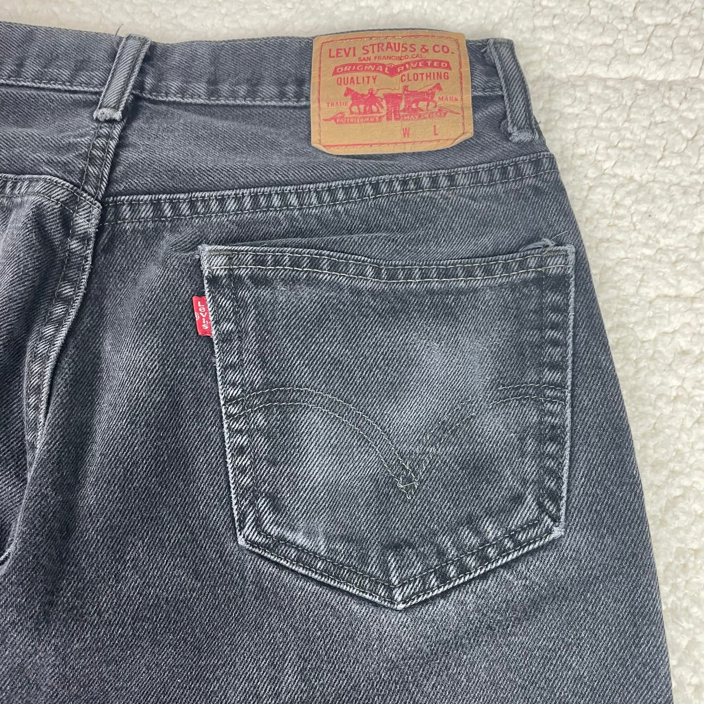 Levis 550 Relaxed Fit Stone Wash Fade Black Jeans