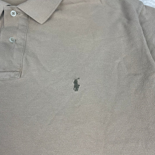 Vintage Polo Ralph Lauren Tan Pique Polo Shirt L