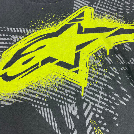 Alpinestars Black Neon Yellow Motocross Graphic Shirt Small Skate Street