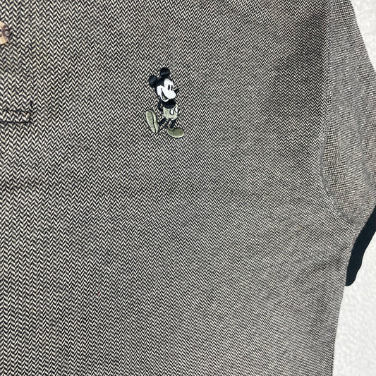 Vintage Mickey Mouse Disney World Herringbone Polo