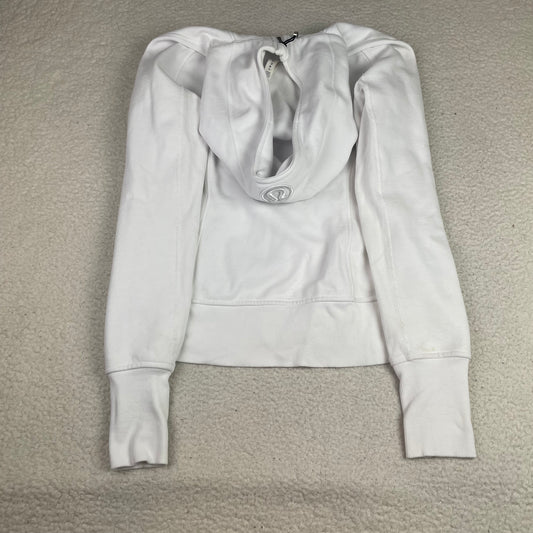 Lululemon White Scuba Full Zip Hoodie 10 Thumbholes Minimalist Casual