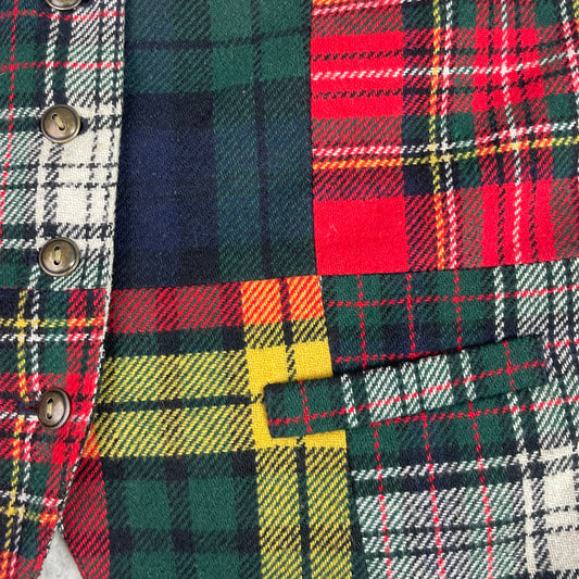 Vintage Gap Patchwork Plaid Wool Blend Vest S Preppy Academia