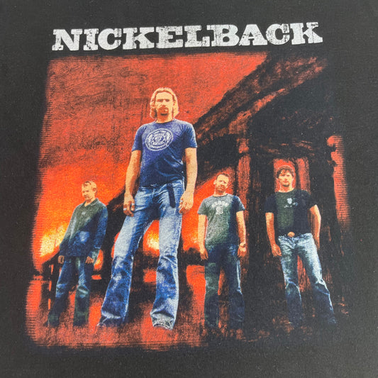 Y2K Nickelback Black Band Graphic Rock Music T-Shirt XL Grunge