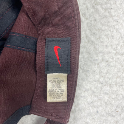Vintage Nike Burgundy Strapback Center Logo Hat