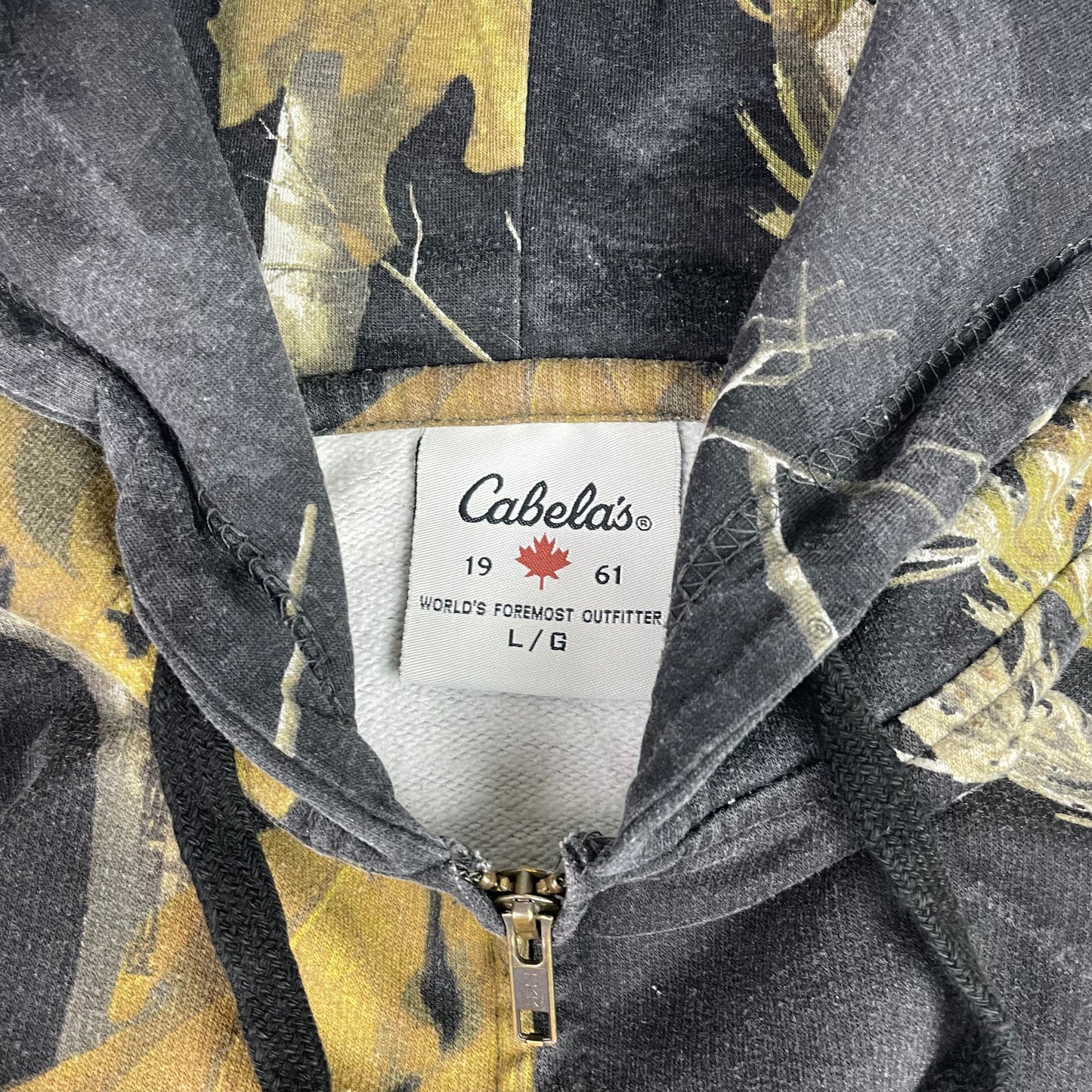 Vintage Cabelas Realtree Edge Dark Zip Up Hoodie