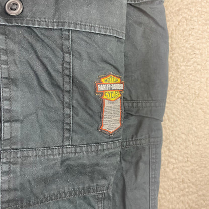 Vintage Harley Davidson Baggy Charcoal Black Cargo Pants