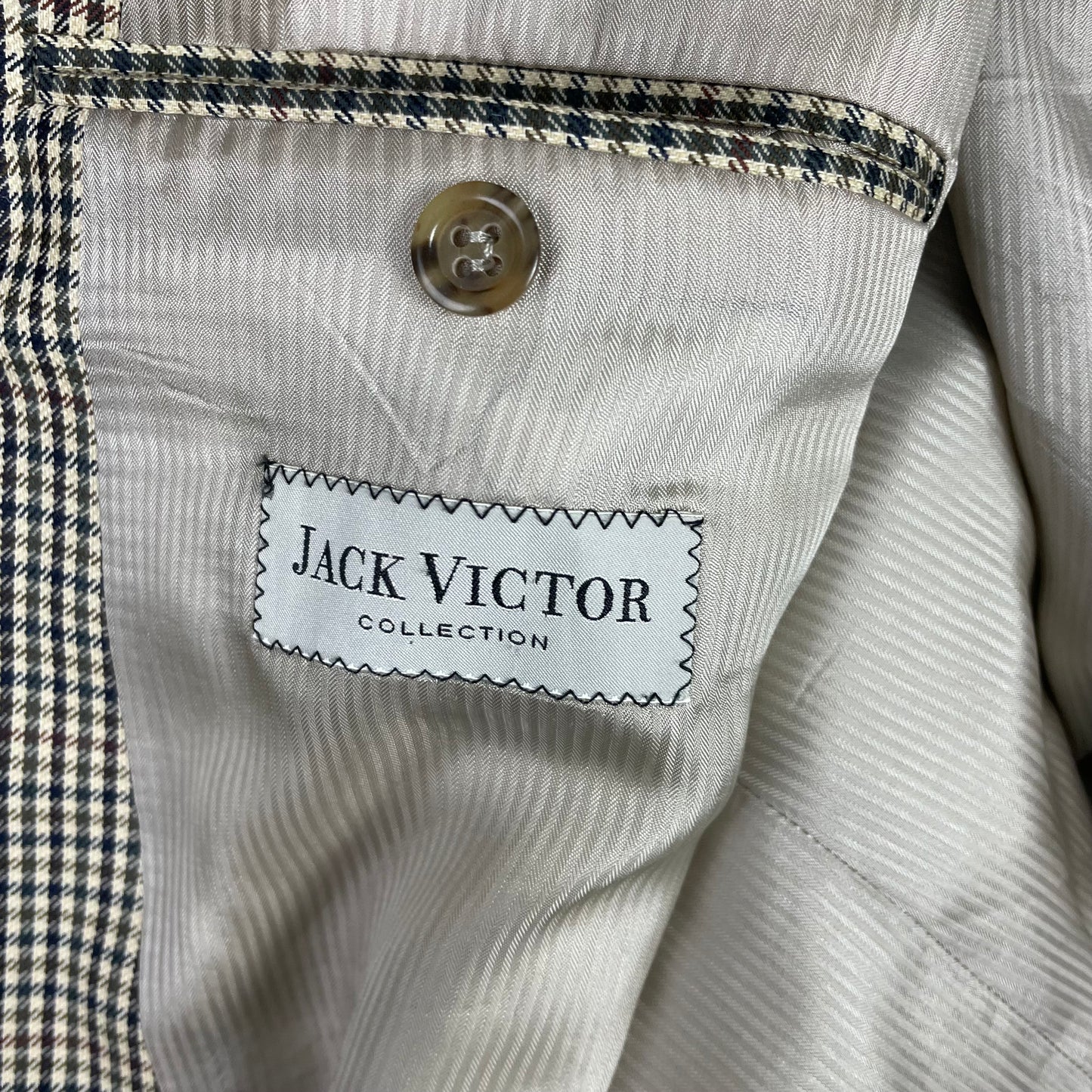 Jack Victor Silk Wool Hopsack Microcheck Suit Blazer