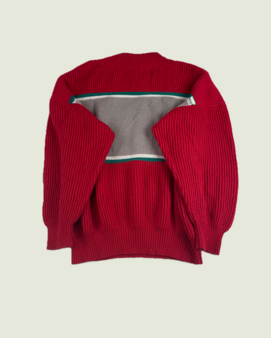 Vintage Austria Maser Mountain Red Drop Shoulder Sweater
