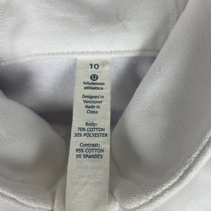 Lululemon White Scuba Full Zip Hoodie 10 Thumbholes Minimalist Casual