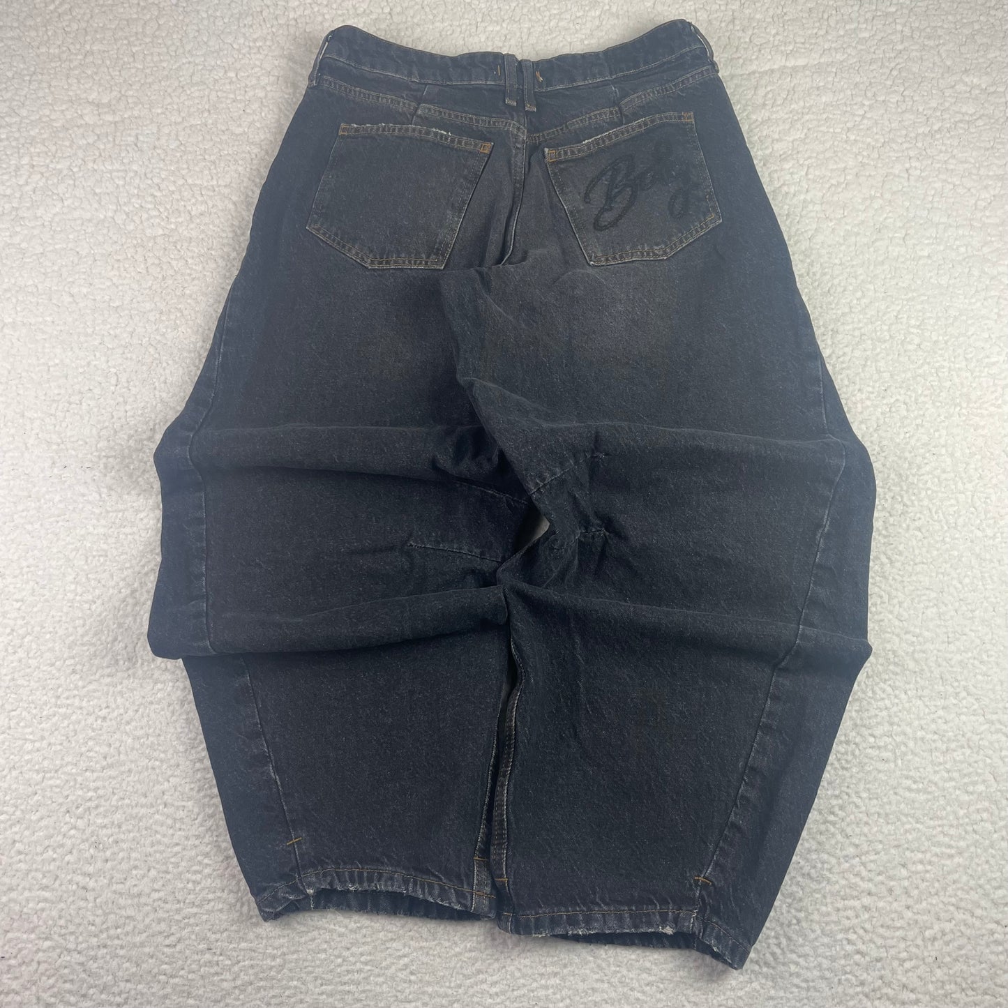 BDG Baggy Barrel Gray Drop Crotch Button Fly Denim Jeans