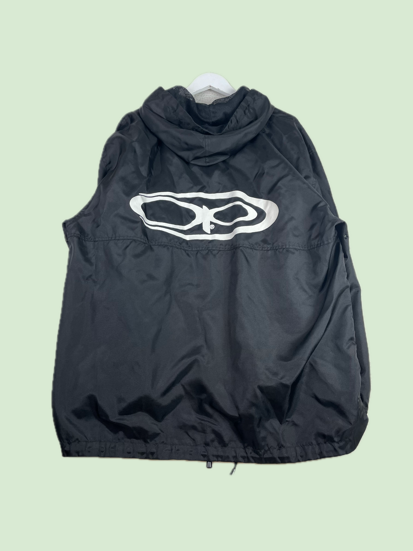 Ocean Pacific OP Black Iridescent Logo Hooded Anorak Jacket
