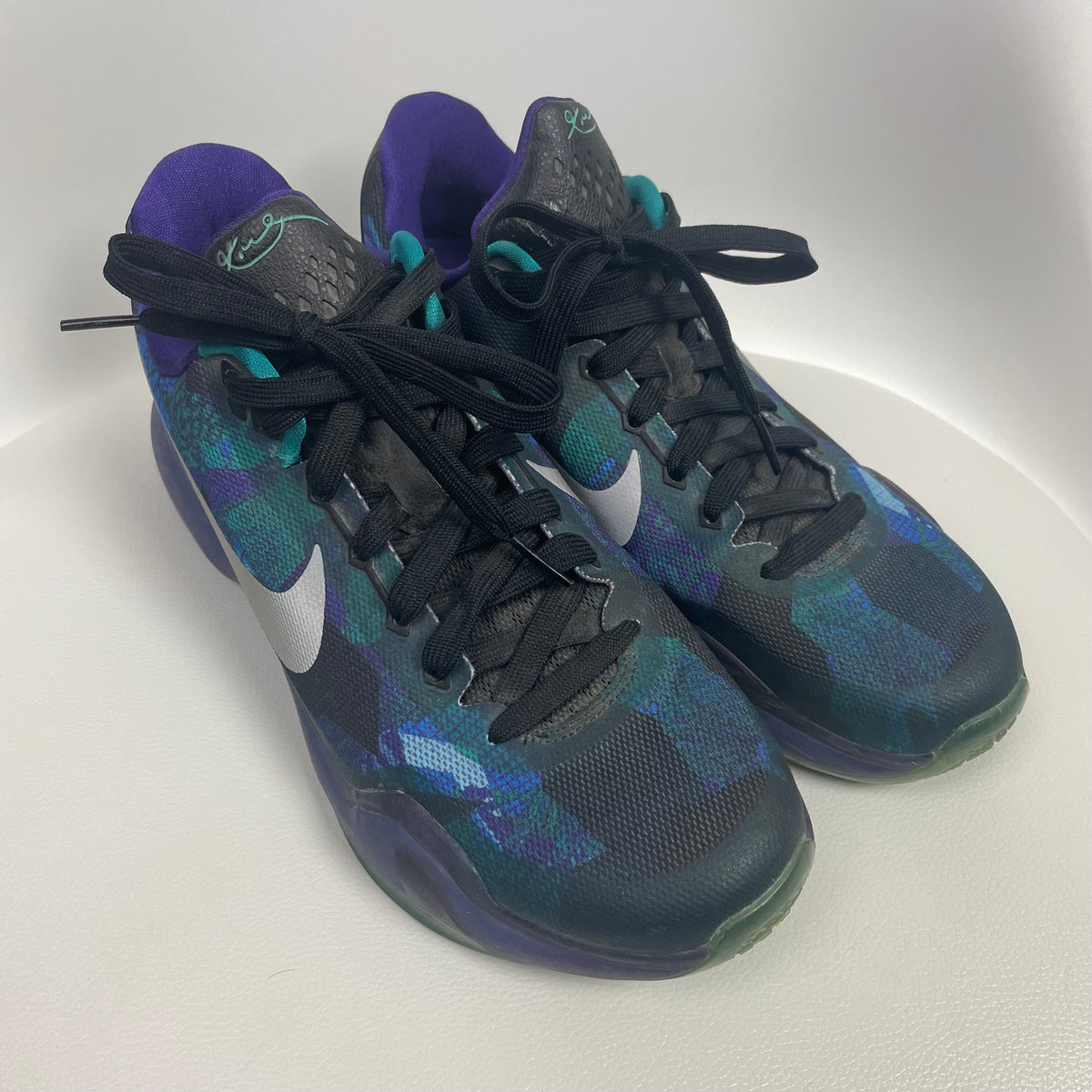 Nike Kobe Overcome Peach Jam Emerald Glow Purple Basketball Shoes 9.5 705317-305