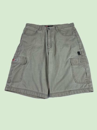 Polo Jeans Co. Khaki Cargo Shorts Vintage RL Flag Tan
