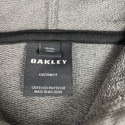 Y2K Center Logo Oakley Grey Graphic Logo Pullover Hoodie