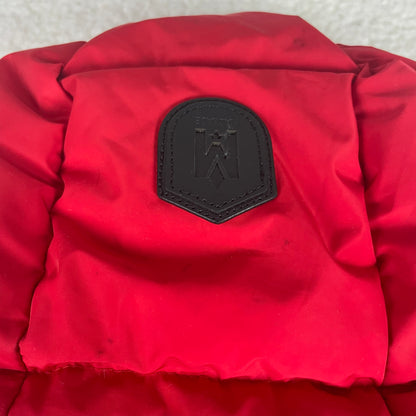 Mackage Aubrey Madalyn Red Hooded Puffer Jacket with Ribbed Trim