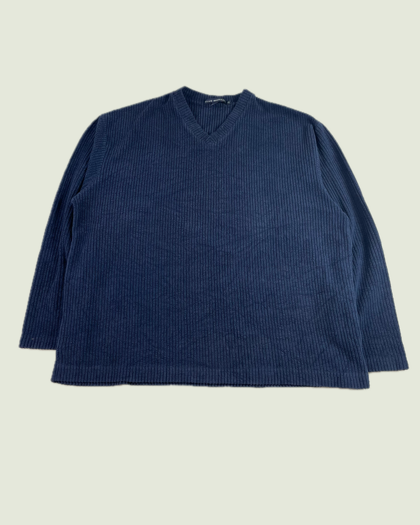 Vintage Club Monaco Ribbed Blue V Neck Sweater
