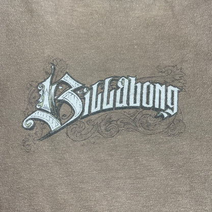 Y2K Billabong Brown Gothic Graphic Skate Surf Shirt