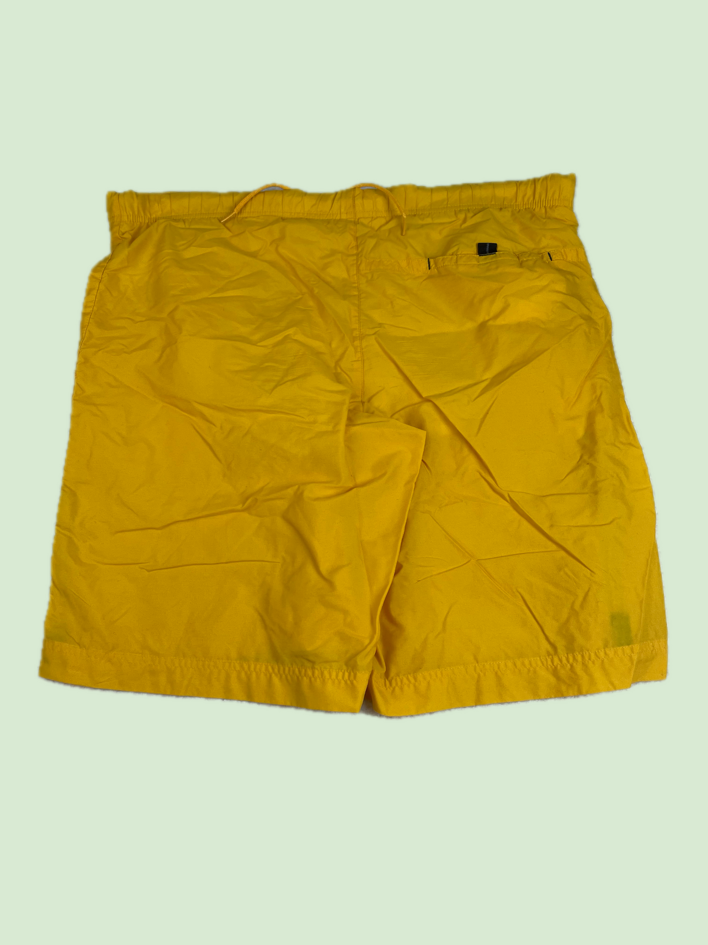 Nike Yellow Mesh Lined Athletic Shorts Side Stripe