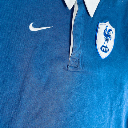 Deadstock Nike France Navy Blue Long Sleeve Rugby Polo