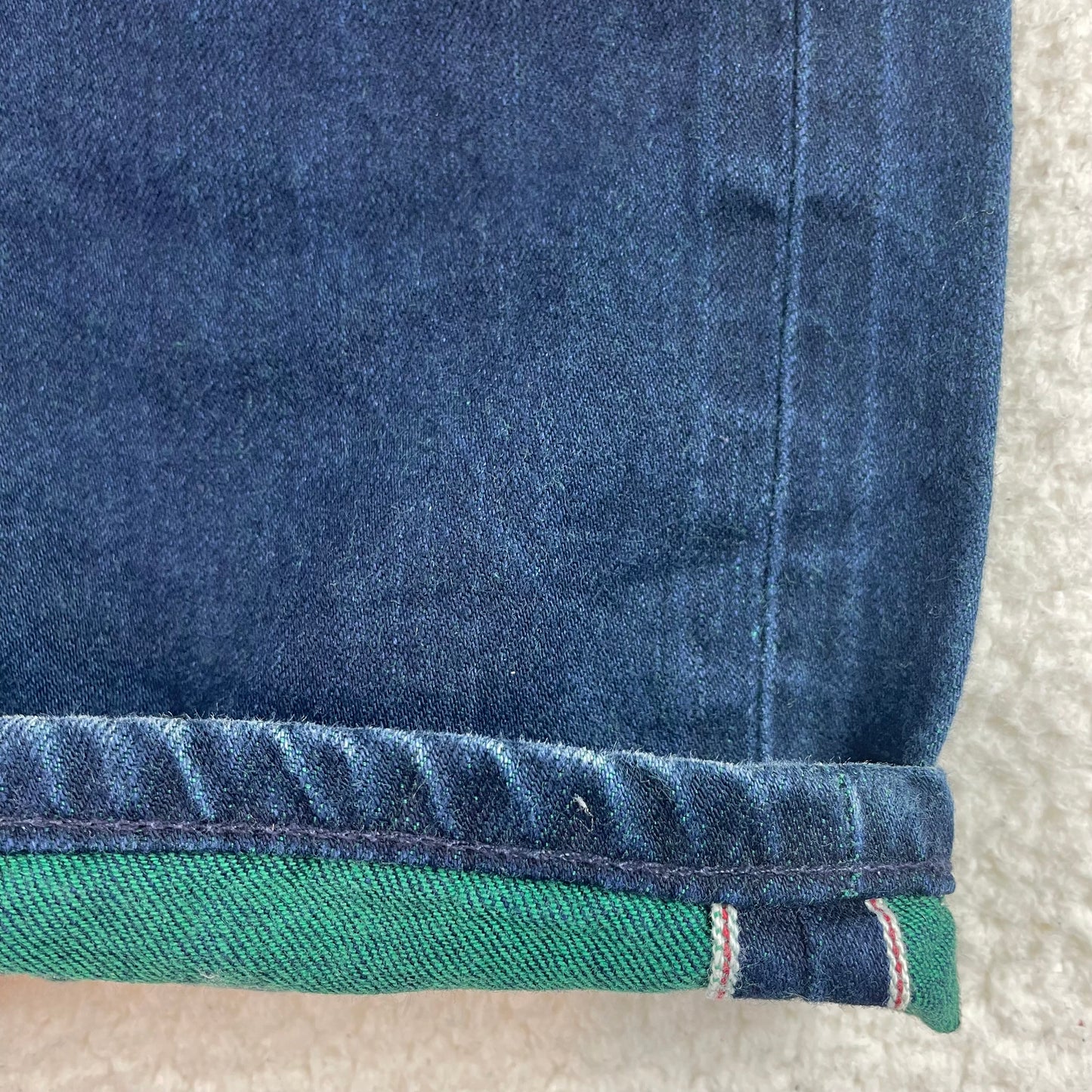 Naked & Famous Green Weft Selvedge Dark Wash Jeans