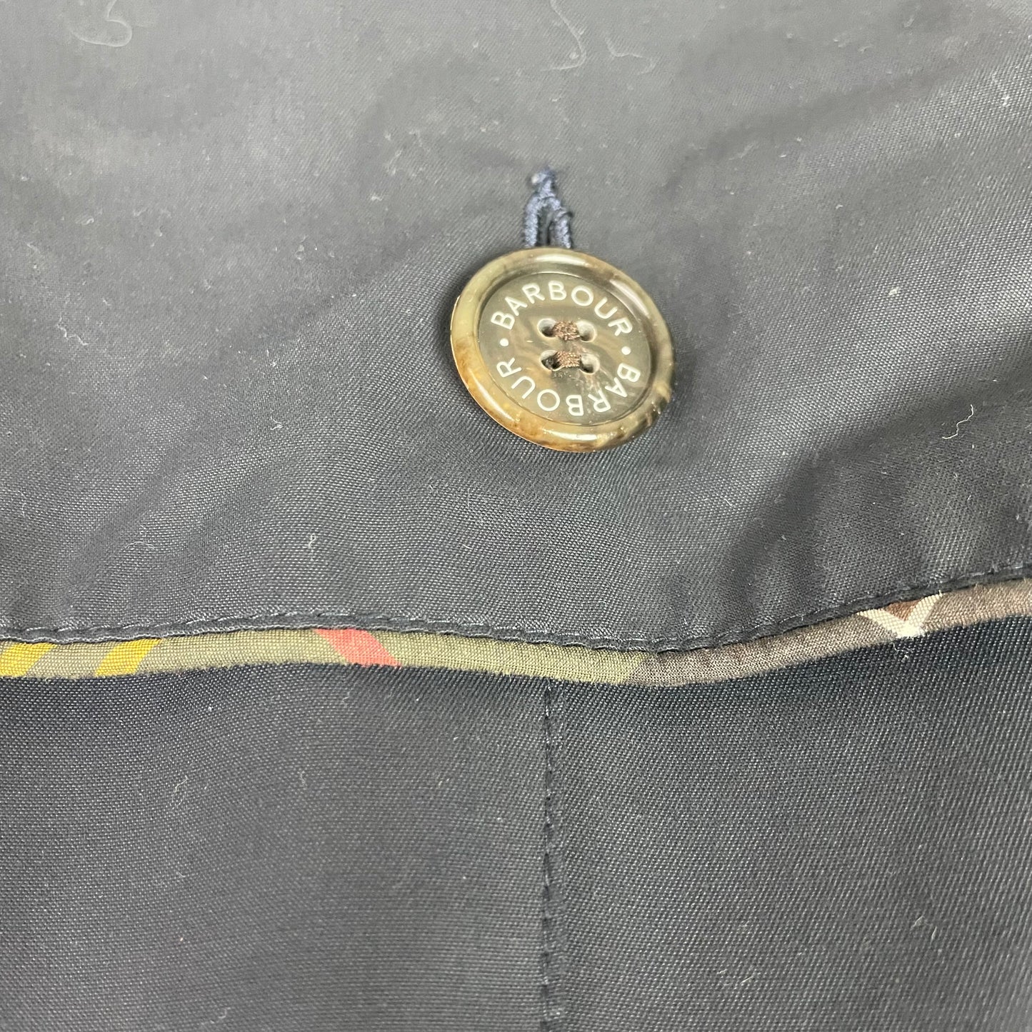 Barbour Navy Blue Waterproof Double Breasted Trench Coat