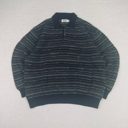 Vintage Frankenmuth Woolen Mill Striped Polo Sweater