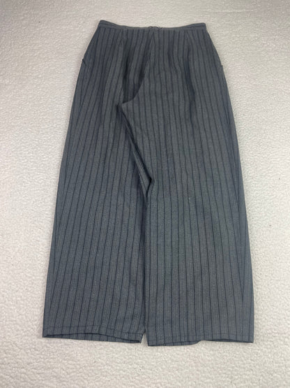 Vintage LA Style Grey Pinstripe Baggy Barrel Wide Leg Trousers 10