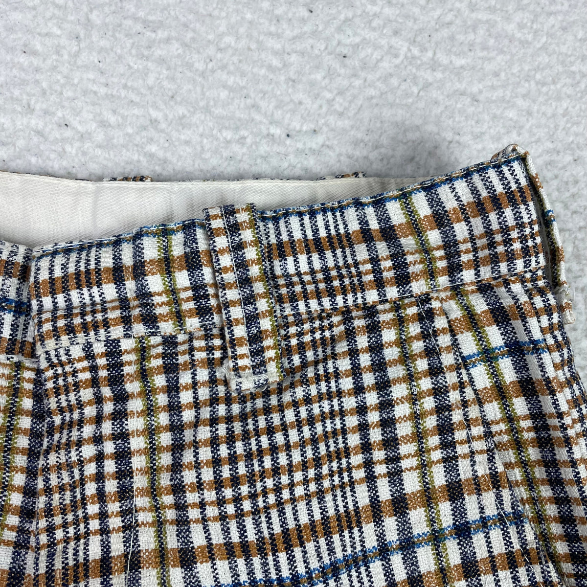 Vintage Leeds Plaid Cotton High Rise Wide Leg Pants (26)