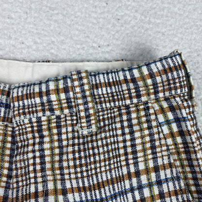 Vintage Leeds Plaid Cotton High Rise Wide Leg Pants (26)