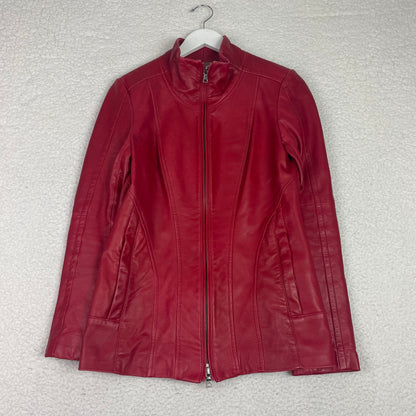 Danier Red Racer Italian Leather Jacket